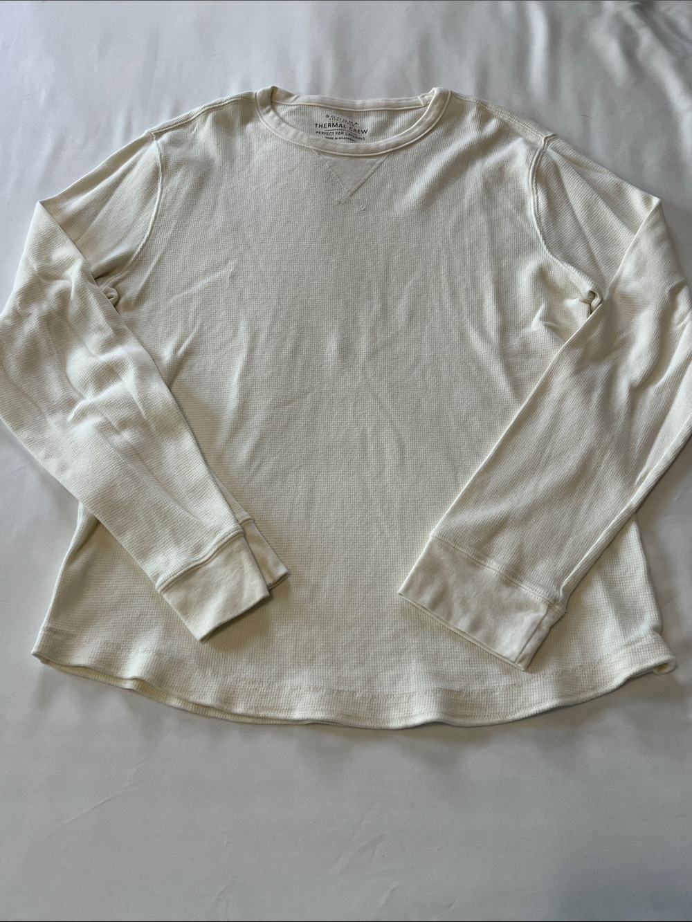 Sonoma Thermal Crew Neck Long Sleeve Shirts- Bundle of 3 (Off-White/Gray/Cream - Picture 3 of 13